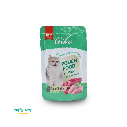 Giba wet cat food with chicken and tuna flavor - جيبا طعام رطب للقطط بنكهة الدجاج و التونا